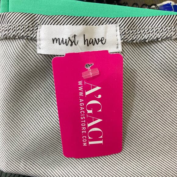 Pinstripe satin slip skirt, Must Have women's large black silver gray silky midi - Picture 5 of 7